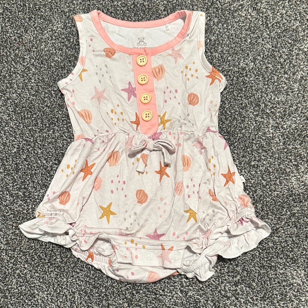 Starry Pink and Orange Kids One Piece